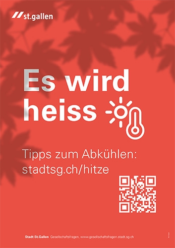 Poster "Es wird heiss", Stadt St.Gallen
